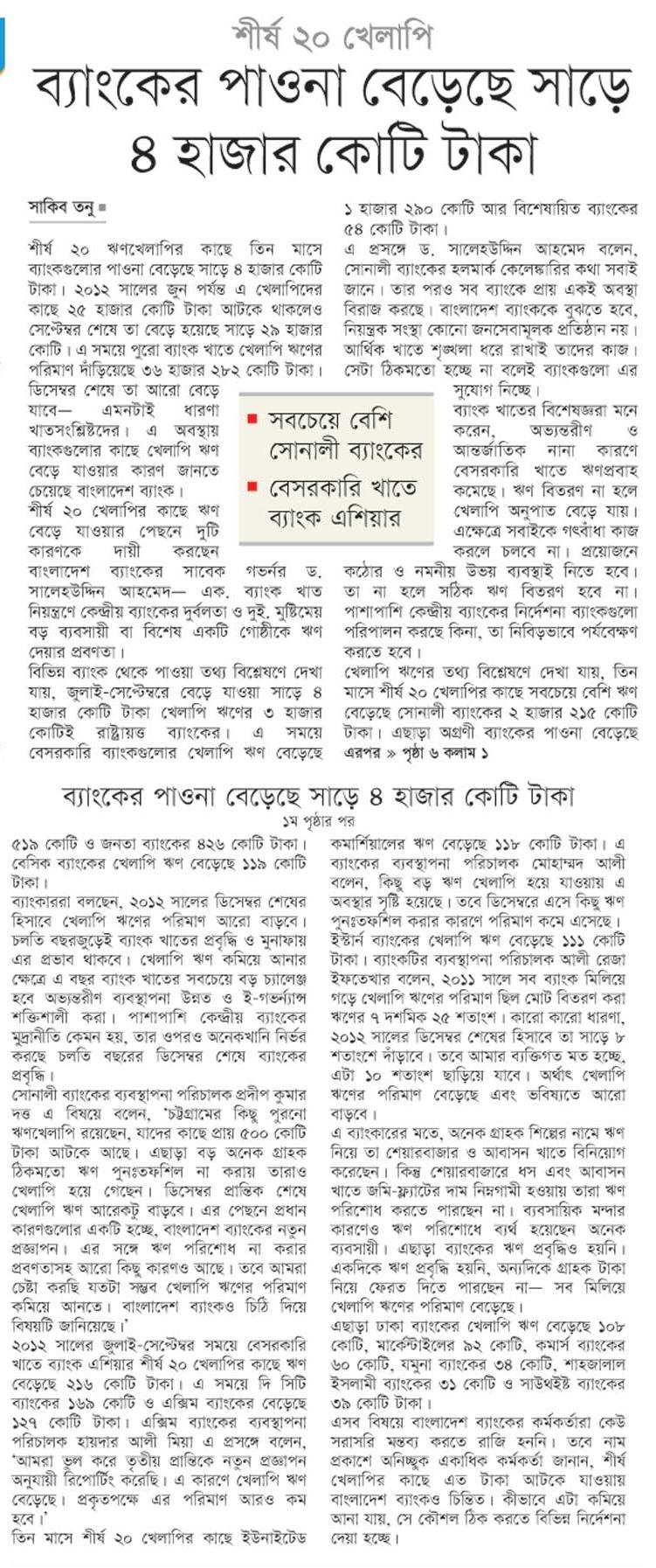 Top 20 defulter loan invrease 4500 crore in 3 months